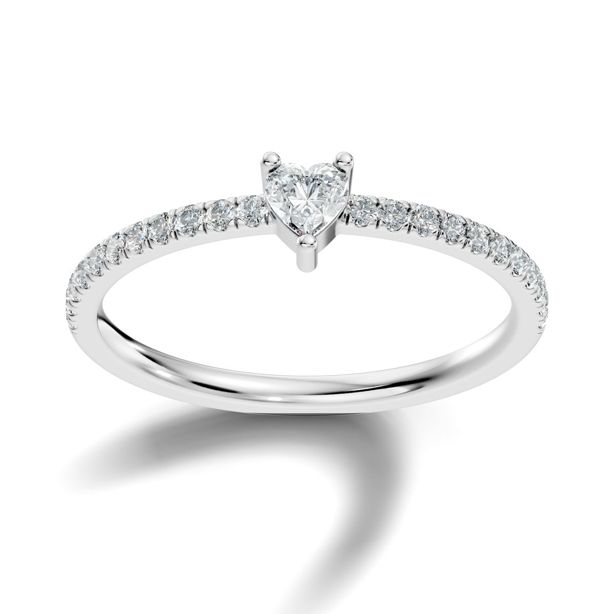 .22 Ct. Heart Diamond Engagement Ring with Pavé Band (ja7-g)