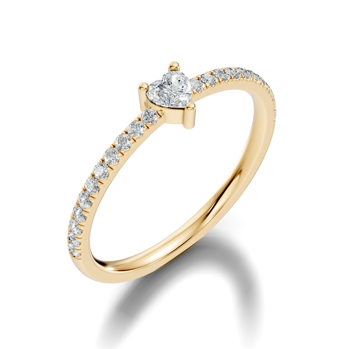 .22 Ct. Heart Diamond Engagement Ring with Pavé Band (ja7-g)