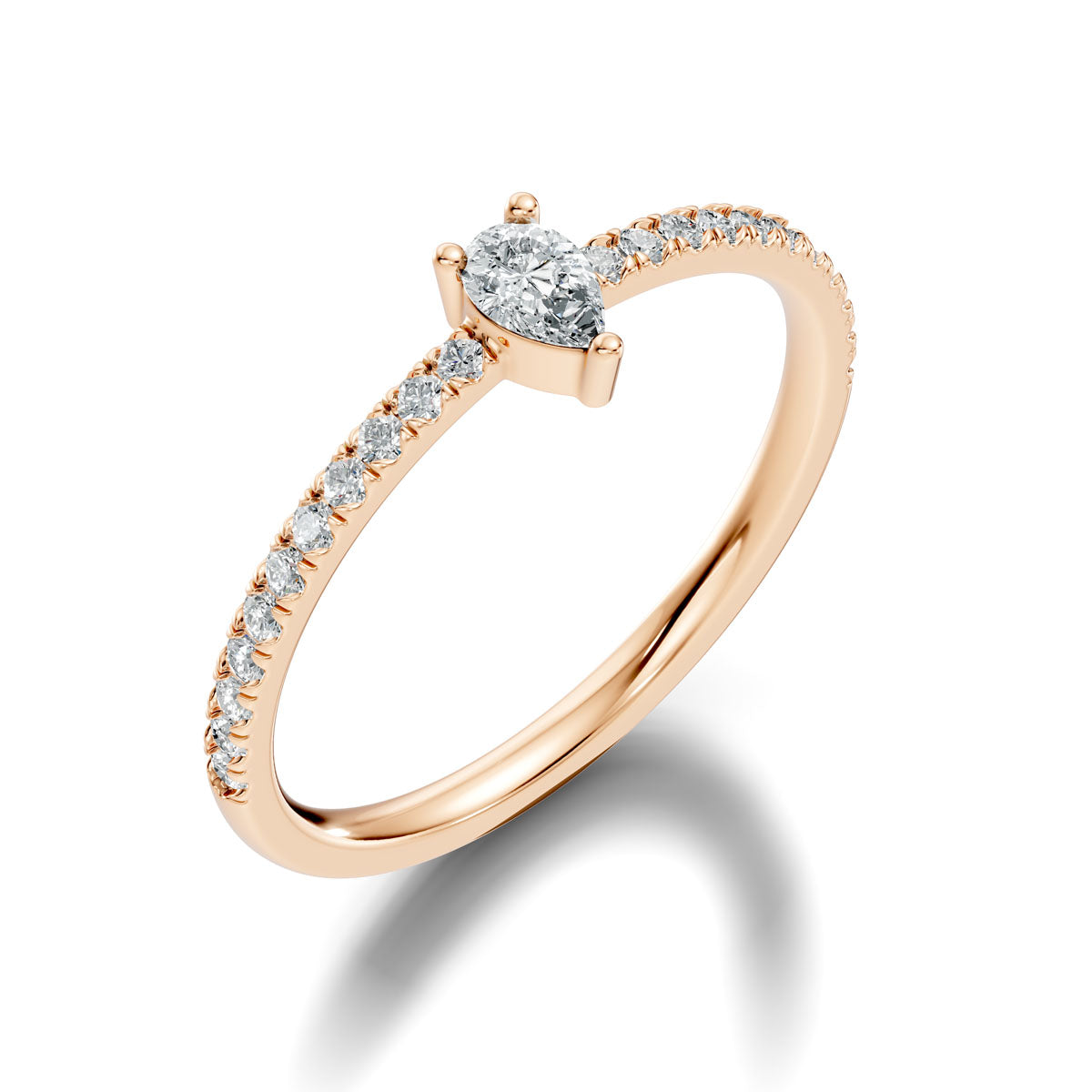 .25 Ct. Pear Diamond Engagement Ring with Pavé Band (ja7-f) 9