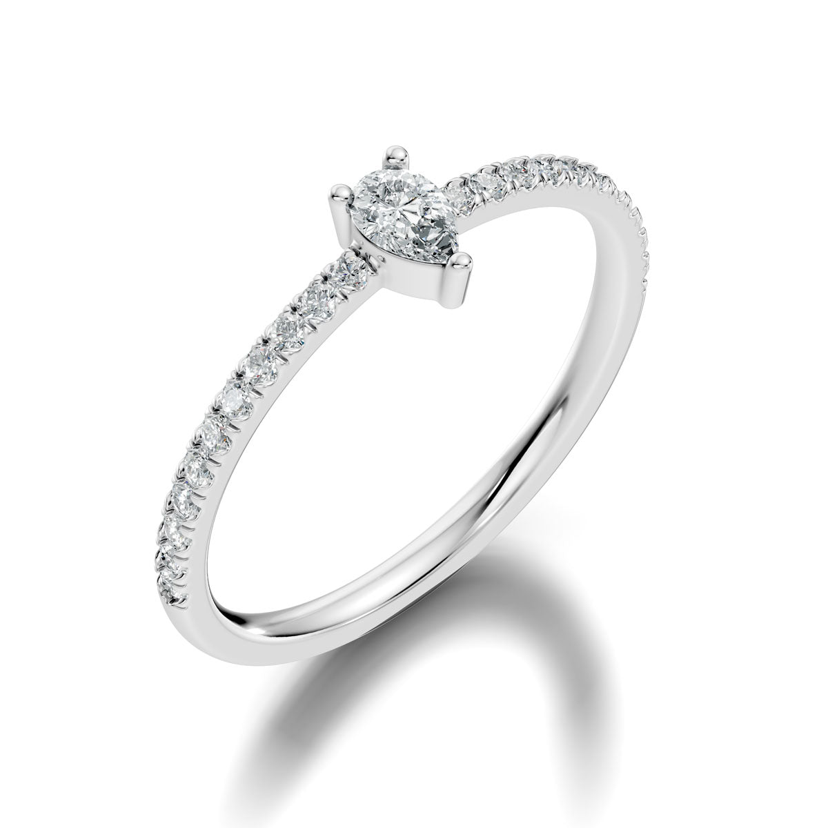 .25 Ct. Pear Diamond Engagement Ring with Pavé Band (ja7-f) 12