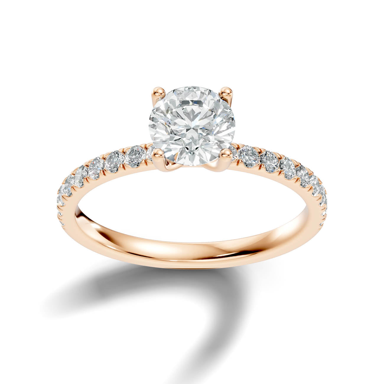 .50-1.50 Ct. Round Diamond Engagement Ring with Pavé Band (ja11-a) 7