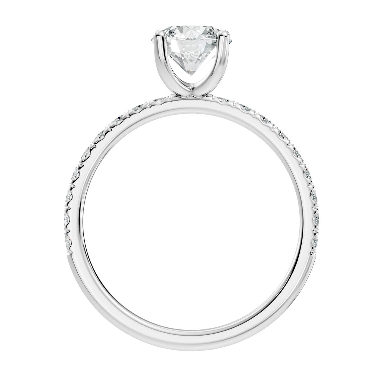 .50-1.50 Ct. Round Diamond Engagement Ring with Pavé Band (ja11-a) 11