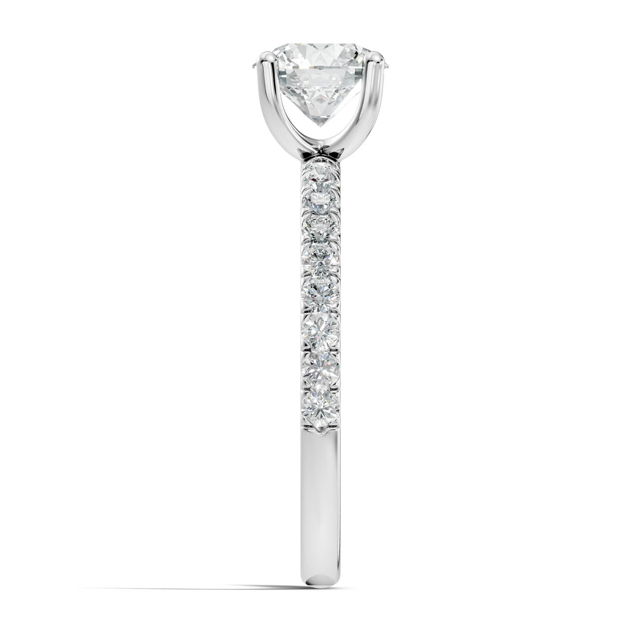 .50-1.50 Ct. Round Diamond Engagement Ring with Pavé Band (ja11-a) 12