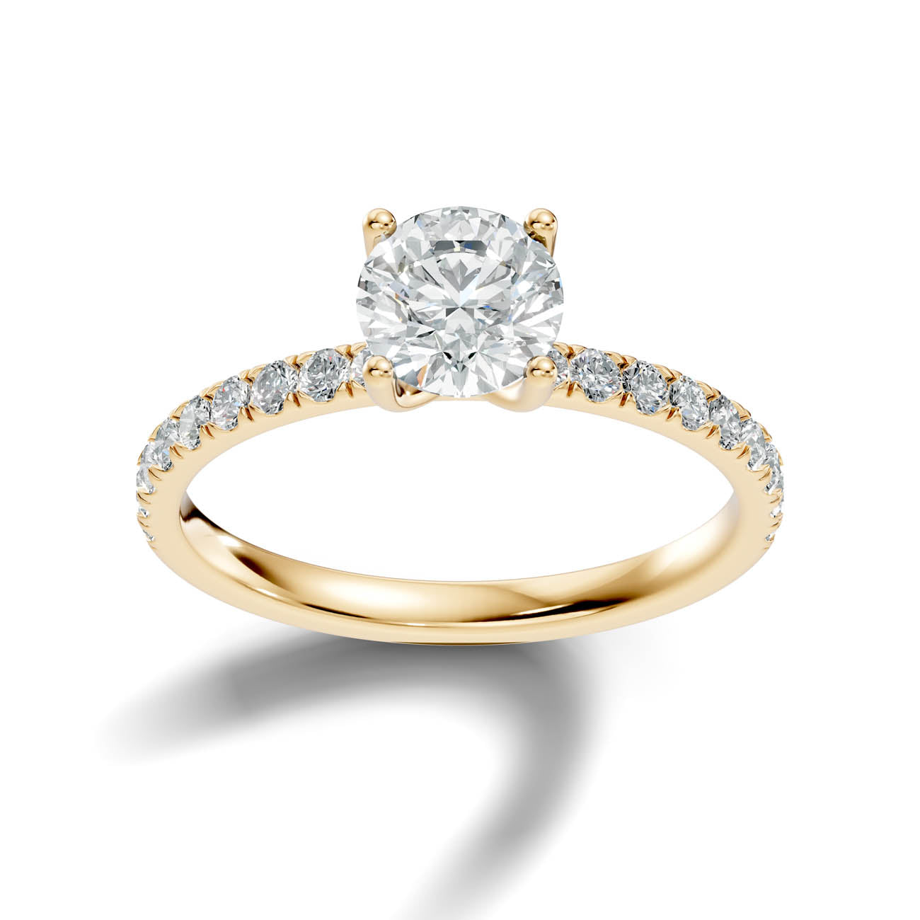 .50-1.50 Ct. Round Diamond Engagement Ring with Pavé Band (ja11-a) 4