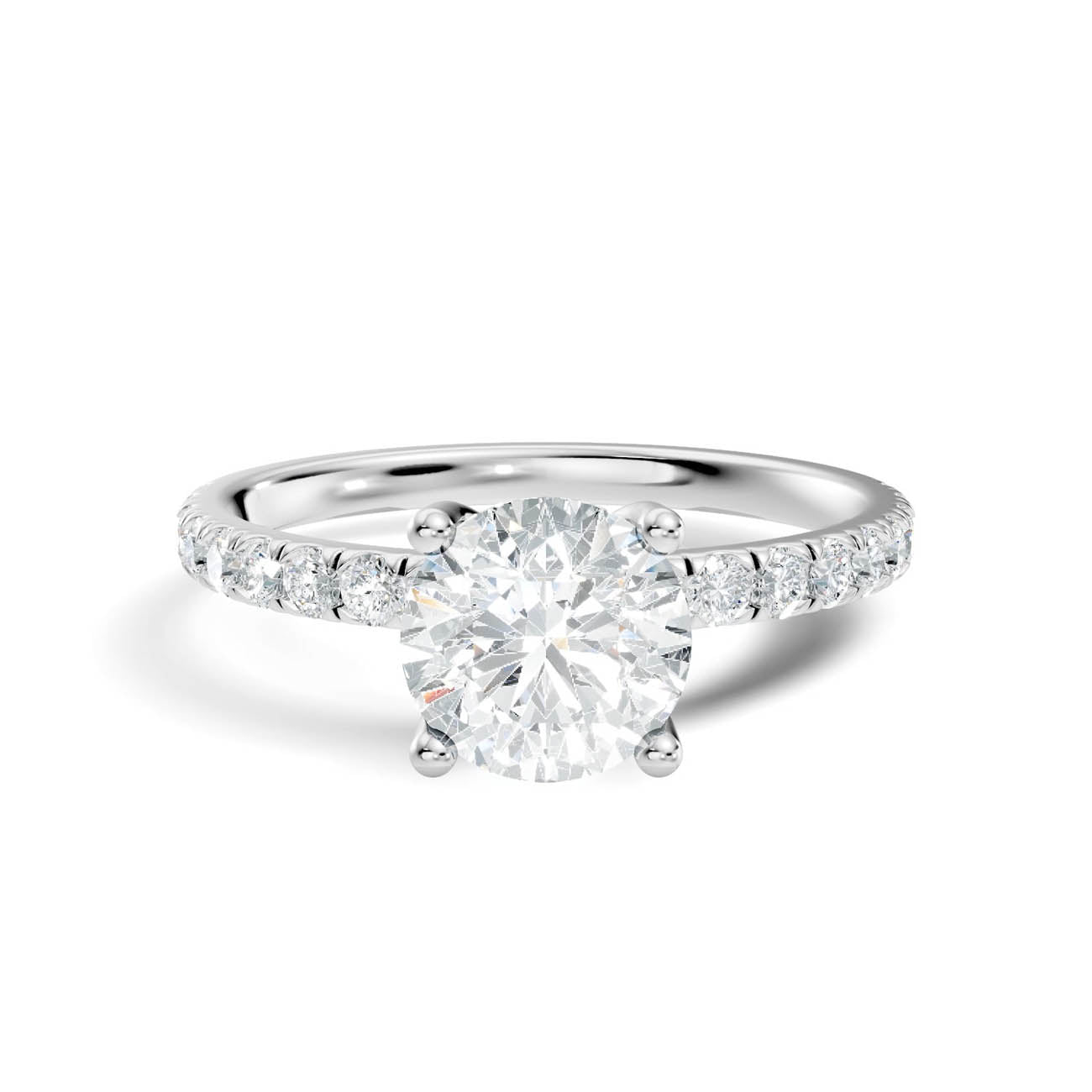 .50-1.50 Ct. Round Diamond Engagement Ring with Pavé Band (ja11-a) 10