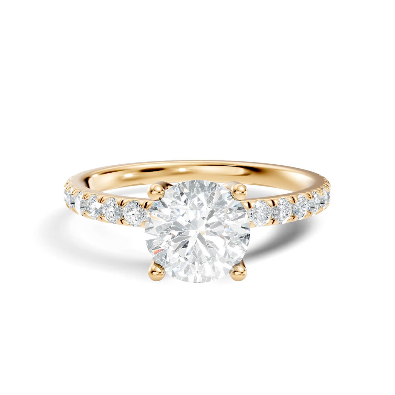 .50-1.50 Ct. Round Diamond Engagement Ring with Pavé Band (ja11-a) 3