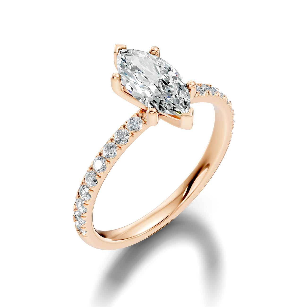 .50-1.50 Ct. Marquise Diamond Engagement Ring with Pavé Band (ja11-c) 9