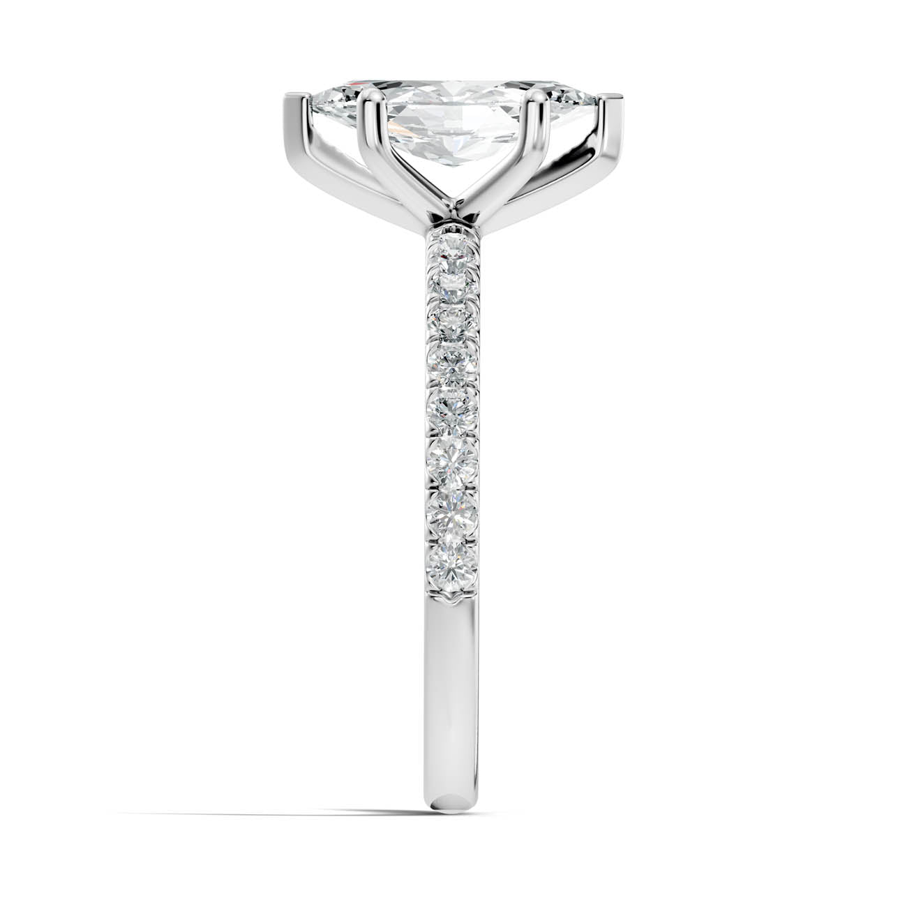 .50-1.50 Ct. Marquise Diamond Engagement Ring with Pavé Band (ja11-c) 12