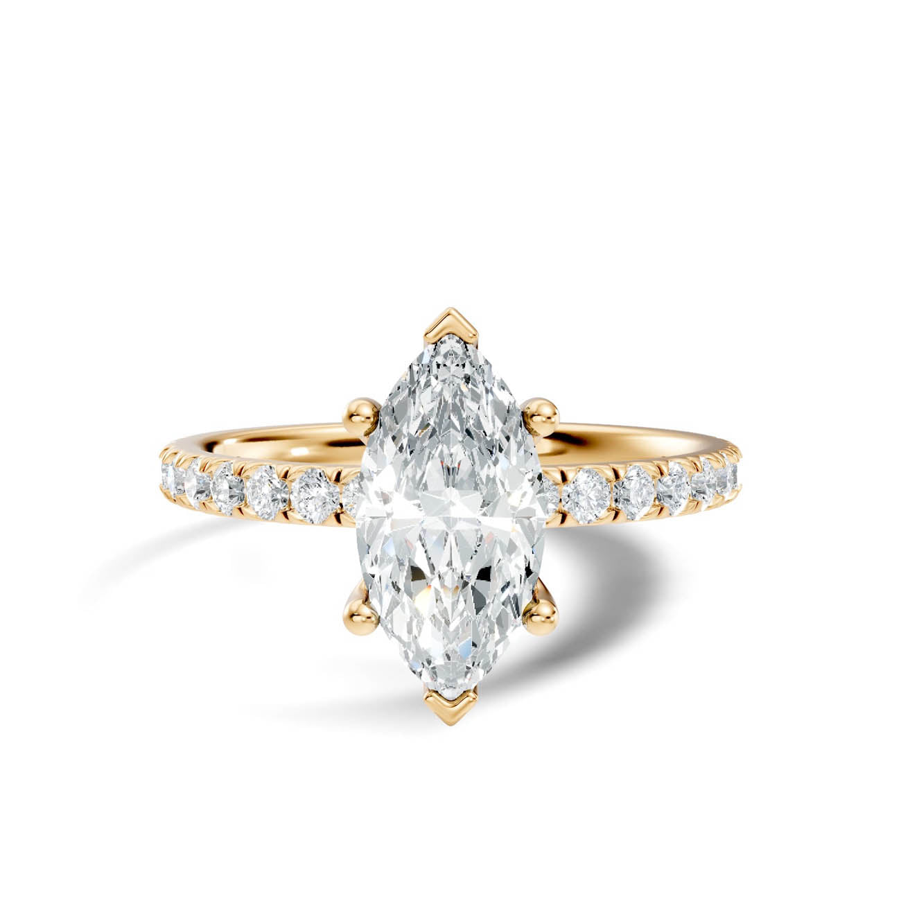 .50-1.50 Ct. Marquise Diamond Engagement Ring with Pavé Band (ja11-c) 3
