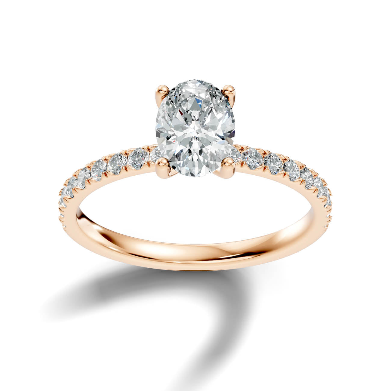 .50-1.50 Ct. Oval Diamond Engagement Ring with Pavé Band (ja11-d) 14