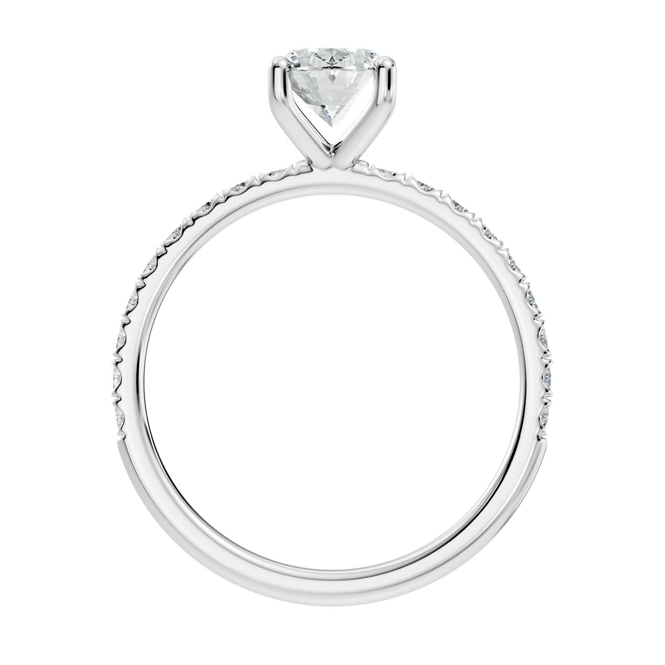 .50-1.50 Ct. Oval Diamond Engagement Ring with Pavé Band (ja11-d) 7