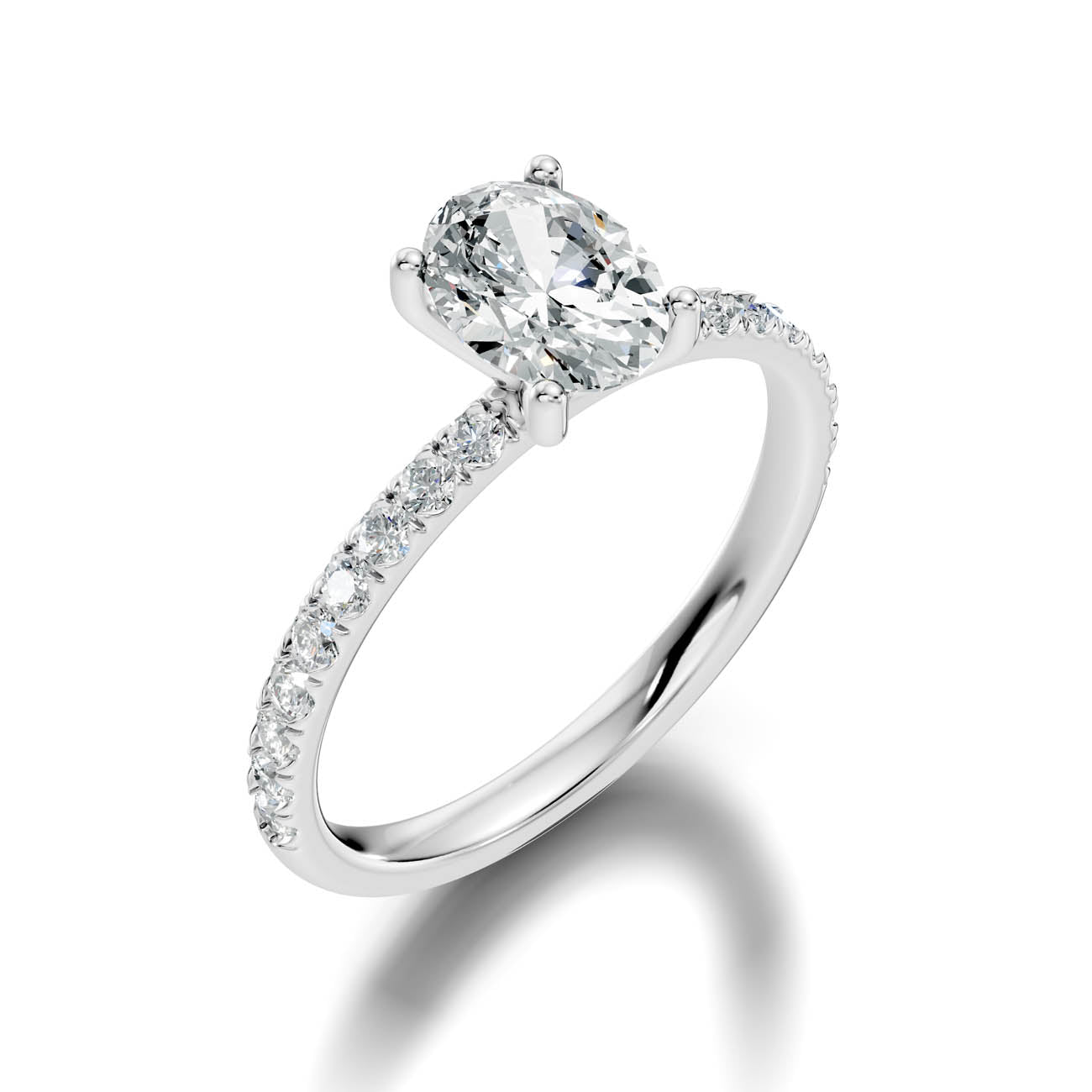 .50-1.50 Ct. Oval Diamond Engagement Ring with Pavé Band (ja11-d) 9