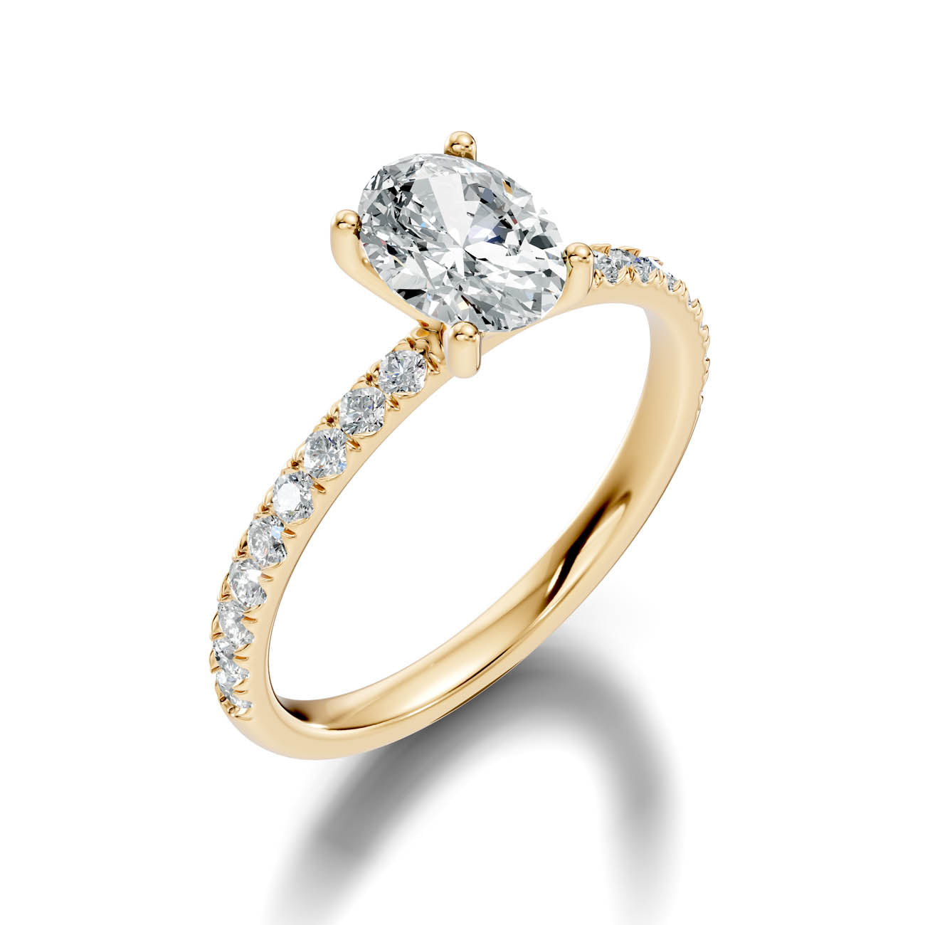 .50-1.50 Ct. Oval Diamond Engagement Ring with Pavé Band (ja11-d)
