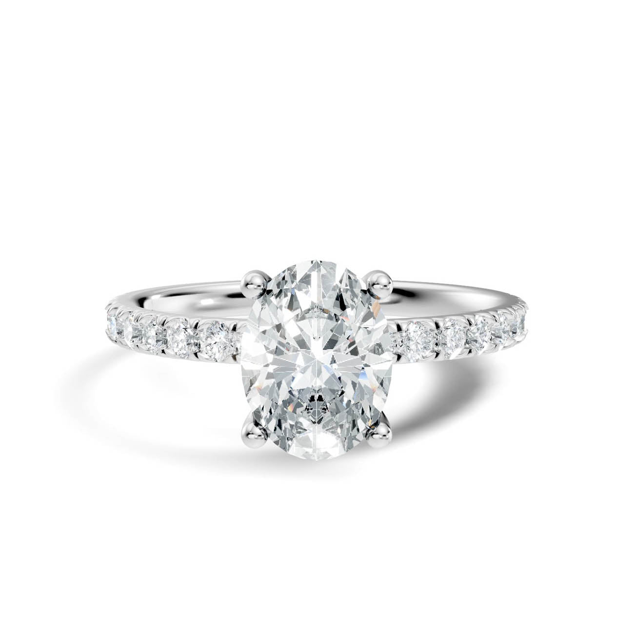 .50-1.50 Ct. Oval Diamond Engagement Ring with Pavé Band (ja11-d) 6