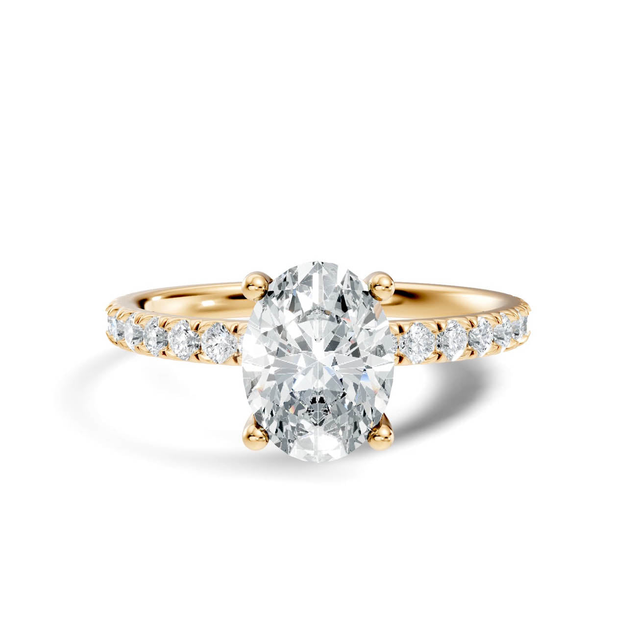 .50-1.50 Ct. Oval Diamond Engagement Ring with Pavé Band (ja11-d) 3