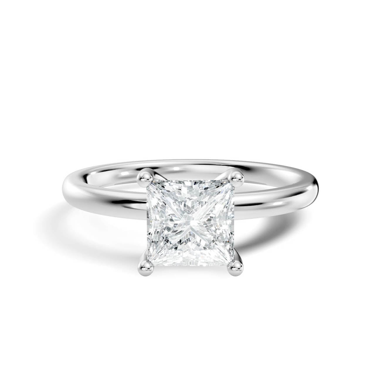 .50-1.50 Ct. Classic Princess Cut Diamond Solitaire Ring with Four-Prong Setting (ja11-f copy) 10