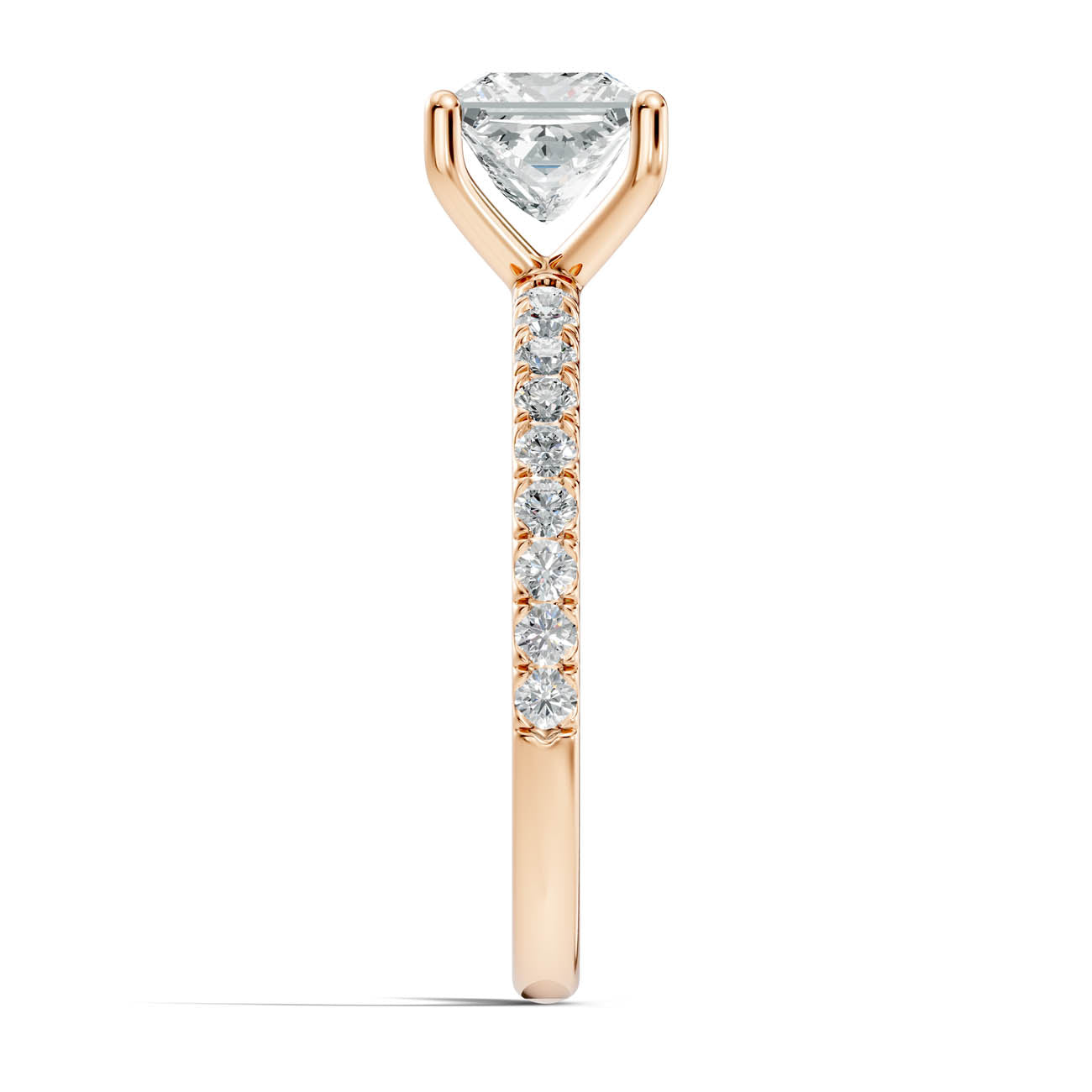 .50-1.50 Ct. Princess Cut Diamond Ring with Pavé Accent Band (ja11-f) 8