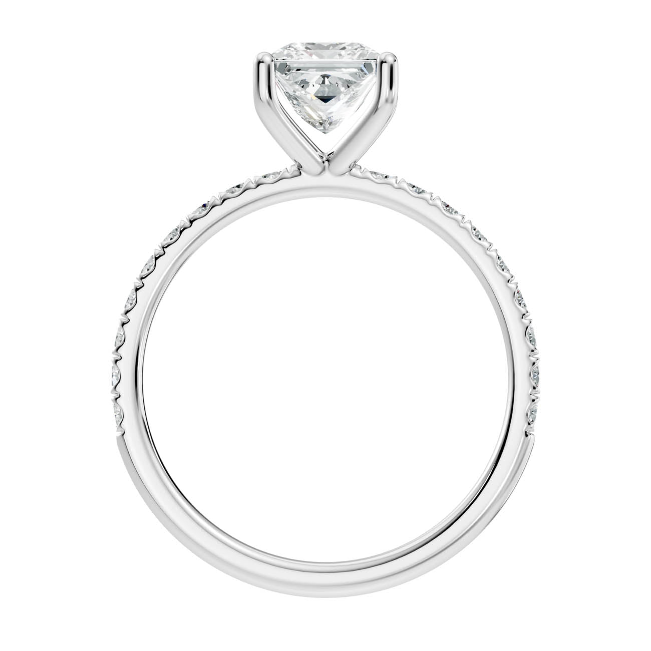 .50-1.50 Ct. Princess Cut Diamond Ring with Pavé Accent Band (ja11-f) 11