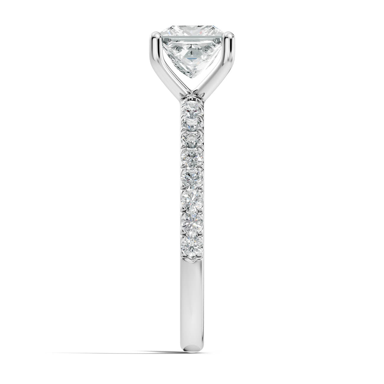 .50-1.50 Ct. Princess Cut Diamond Ring with Pavé Accent Band (ja11-f) 12