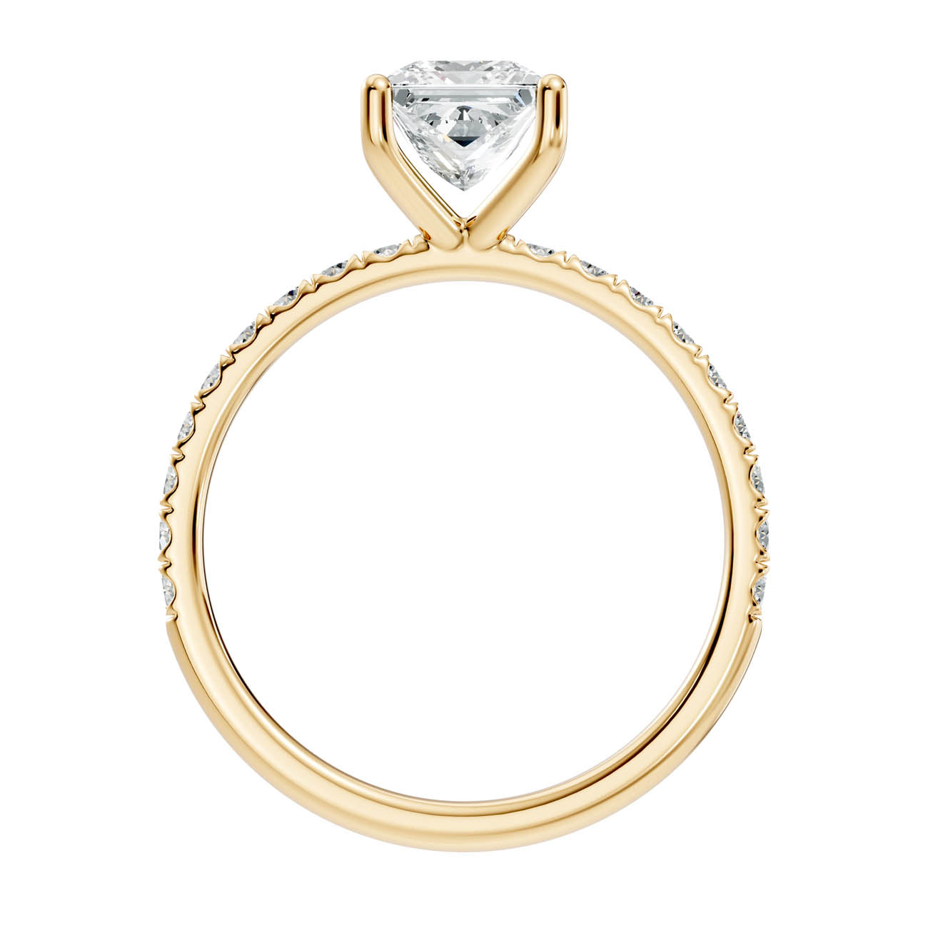 .50-1.50 Ct. Princess Cut Diamond Ring with Pavé Accent Band (ja11-f) 14