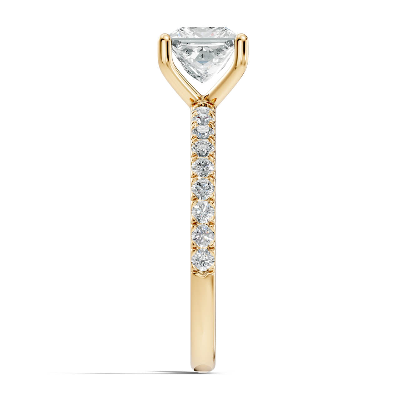 .50-1.50 Ct. Princess Cut Diamond Ring with Pavé Accent Band (ja11-f) 15