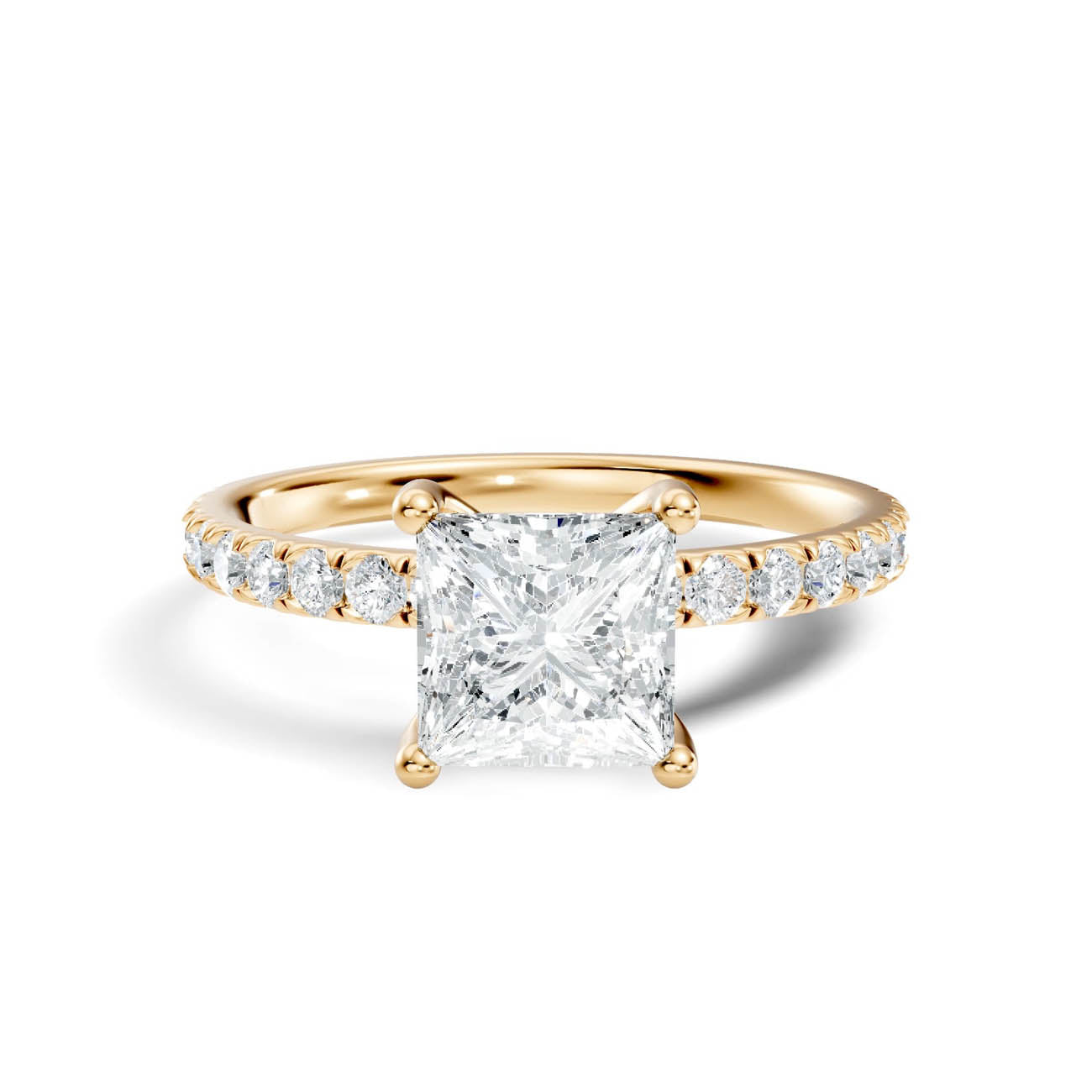 .50-1.50 Ct. Princess Cut Diamond Ring with Pavé Accent Band (ja11-f) 3