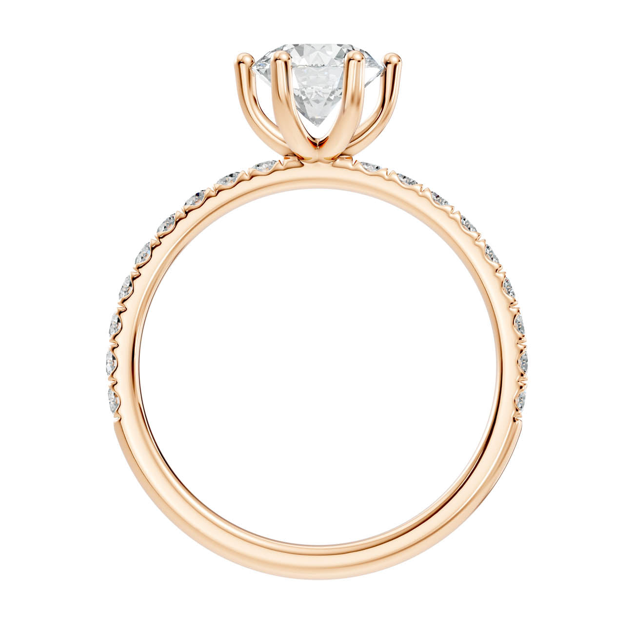 .50-1.50 Ct. Round Brilliant Diamond Engagement Ring with Pavé Band (ja12-a) 5