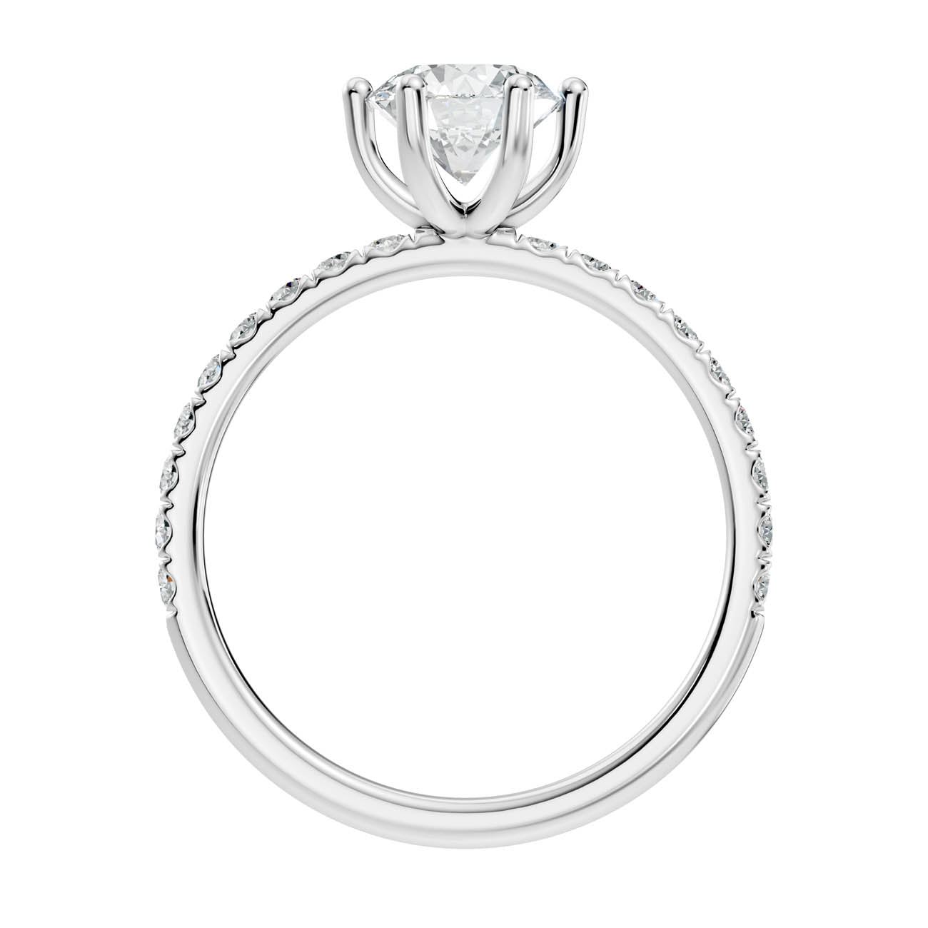 .50-1.50 Ct. Round Brilliant Diamond Engagement Ring with Pavé Band (ja12-a) 11