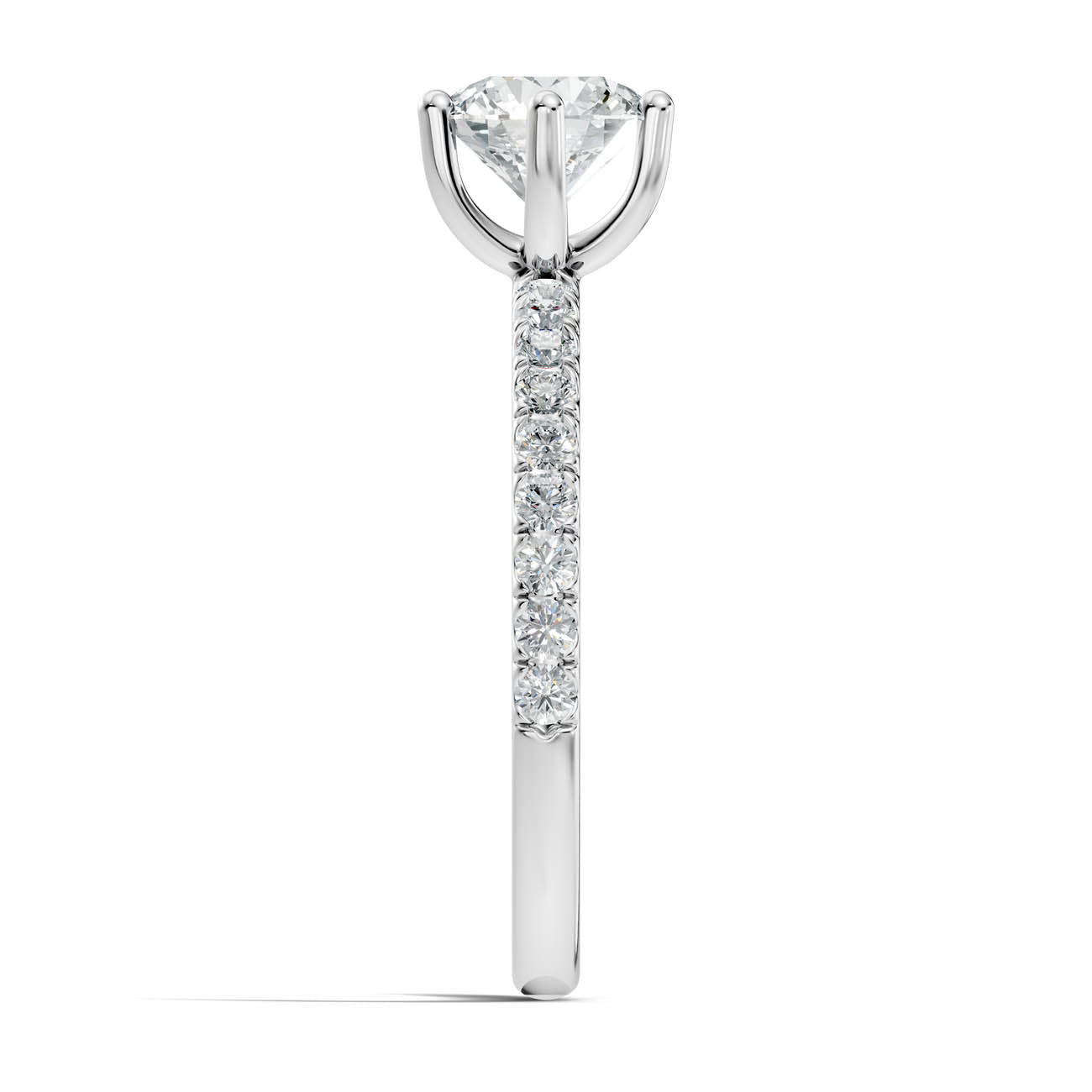 .50-1.50 Ct. Round Brilliant Diamond Engagement Ring with Pavé Band (ja12-a) 12