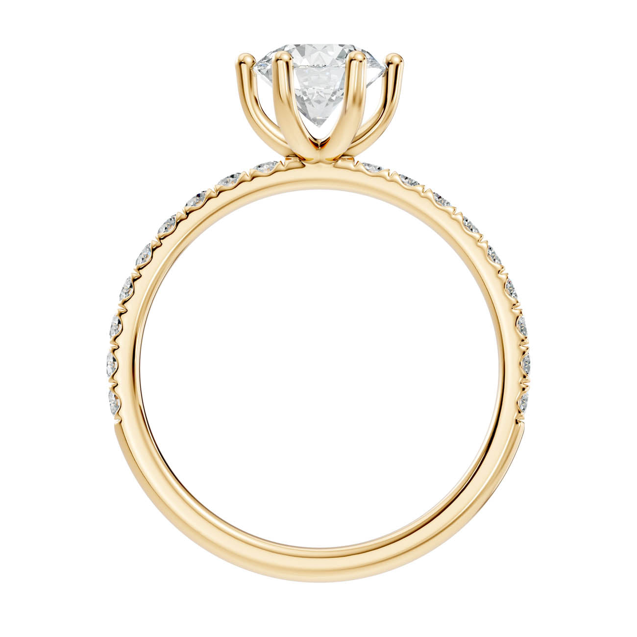 .50-1.50 Ct. Round Brilliant Diamond Engagement Ring with Pavé Band (ja12-a) 14