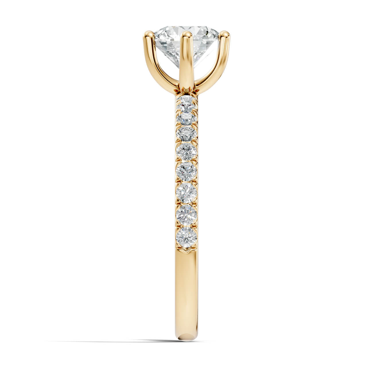 .50-1.50 Ct. Round Brilliant Diamond Engagement Ring with Pavé Band (ja12-a) 15