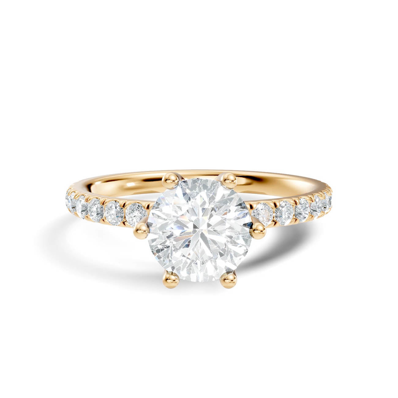 .50-1.50 Ct. Round Brilliant Diamond Engagement Ring with Pavé Band (ja12-a) 3