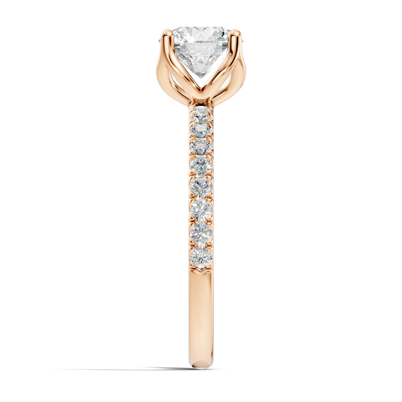 .50-1.50 Ct. Classic Round Diamond Pavé Solitaire Ring with Four-Prong Setting (ja14-a) 8