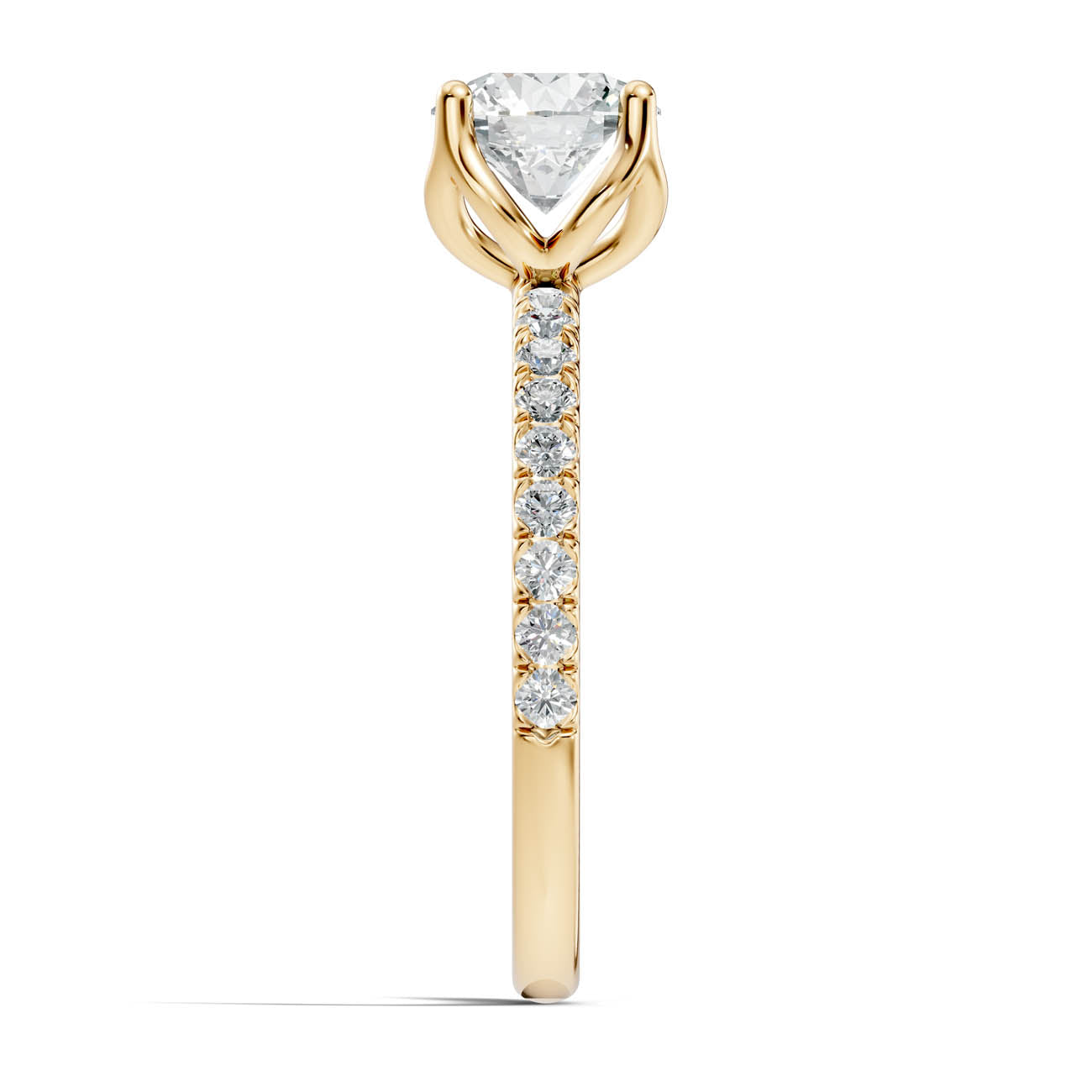 .50-1.50 Ct. Classic Round Diamond Pavé Solitaire Ring with Four-Prong Setting (ja14-a) 15