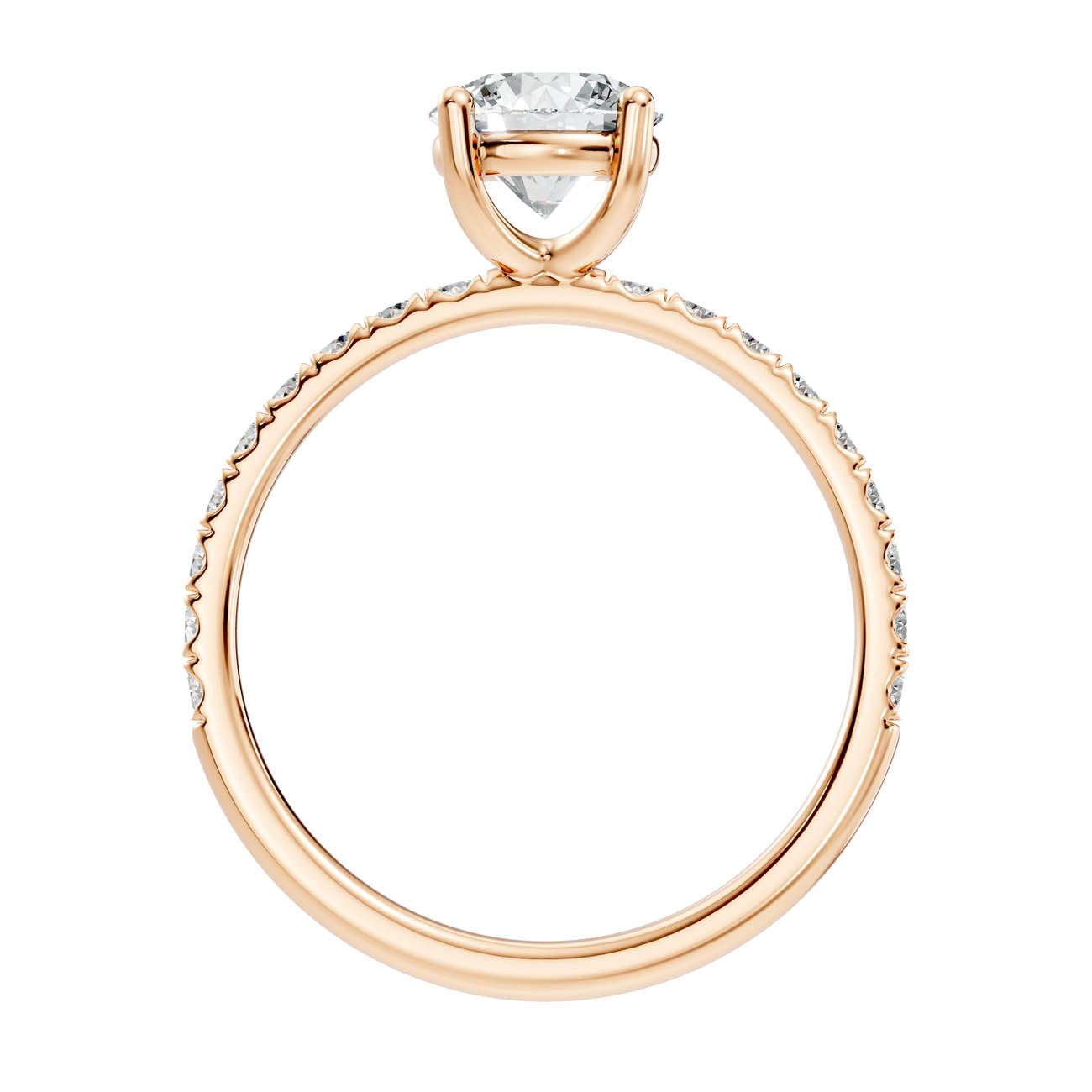 .50-1.50 Ct. Classic Round Diamond Pavé Solitaire Ring with Four-Prong Setting (ja16-a) 5