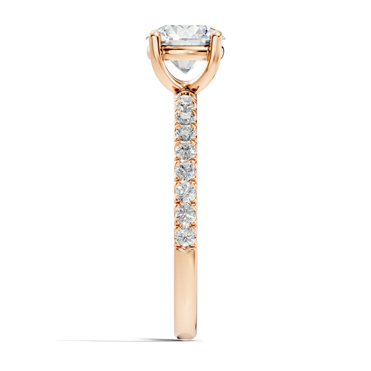 .50-1.50 Ct. Classic Round Diamond Pavé Solitaire Ring with Four-Prong Setting (ja16-a) 8