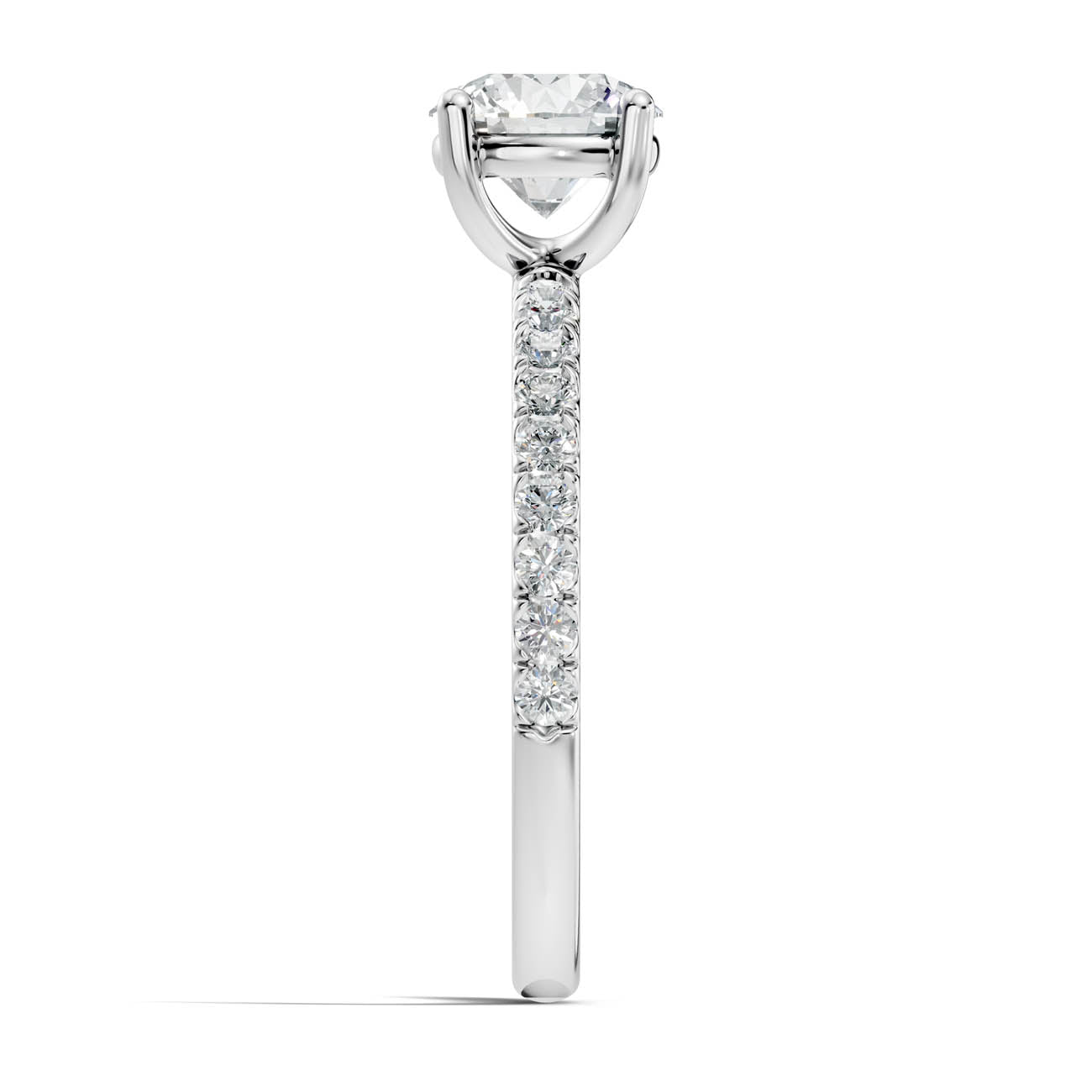 .50-1.50 Ct. Classic Round Diamond Pavé Solitaire Ring with Four-Prong Setting (ja16-a) 12