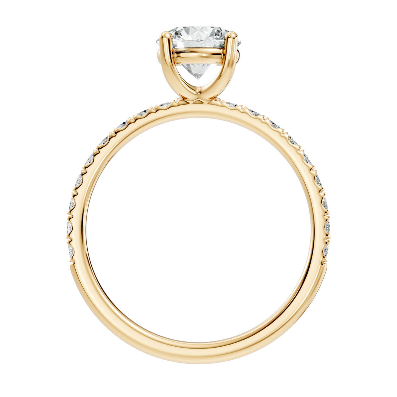 .50-1.50 Ct. Classic Round Diamond Pavé Solitaire Ring with Four-Prong Setting (ja16-a) 14