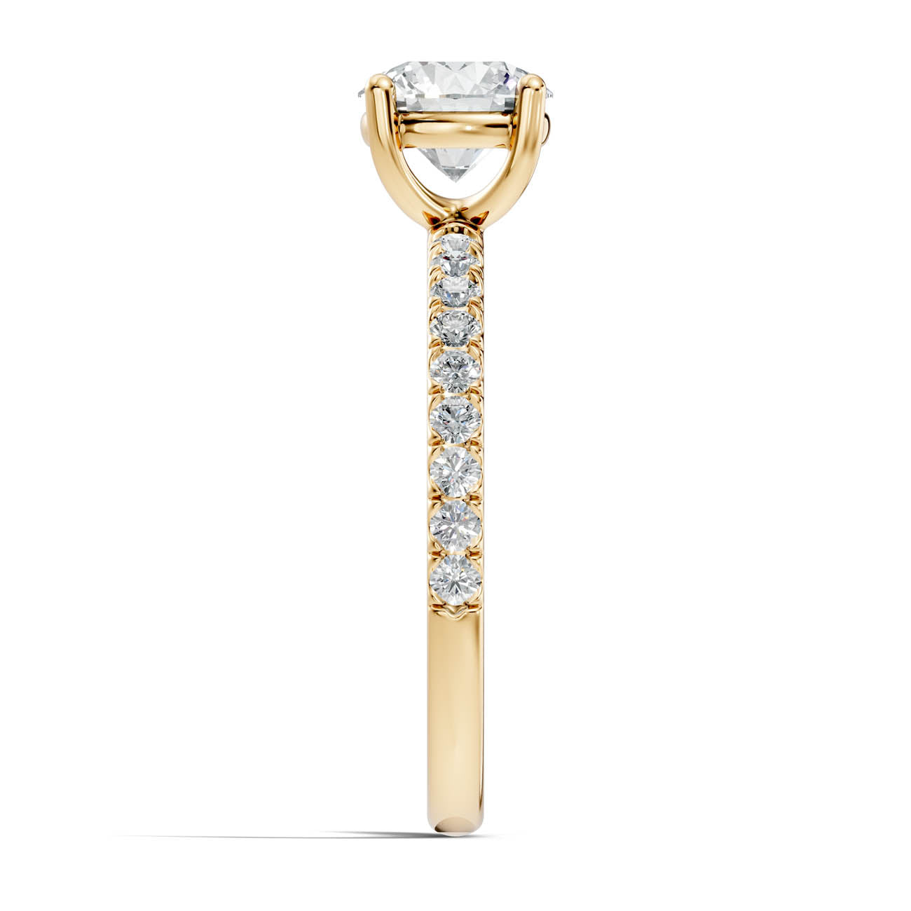 .50-1.50 Ct. Classic Round Diamond Pavé Solitaire Ring with Four-Prong Setting (ja16-a) 15