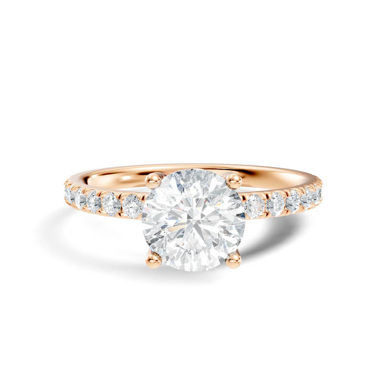 .50-1.50 Ct. Classic Round Diamond Pavé Solitaire Ring with Four-Prong Setting (ja16-a) 7