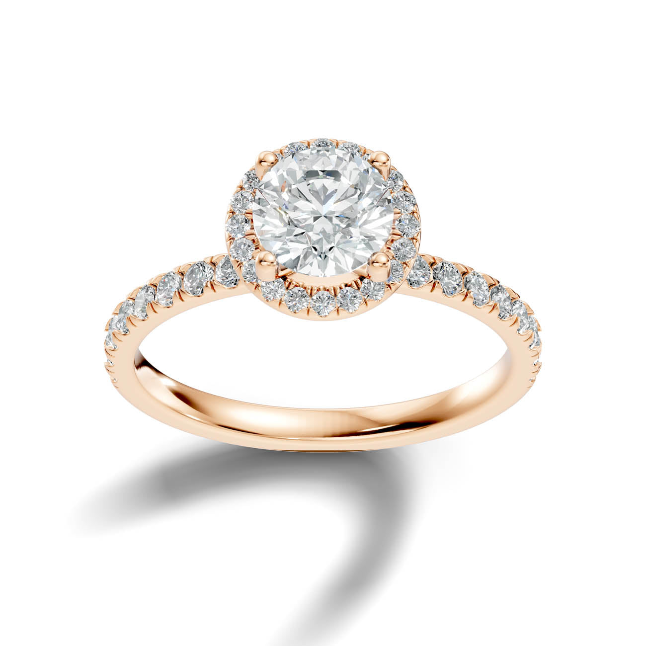 .50-1.50 Ct. Round Brilliant Halo Diamond Ring with Diamond Band (ja17-a) 12