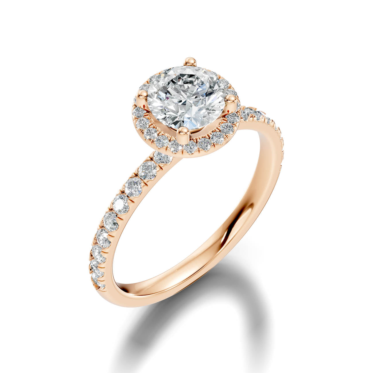 .50-1.50 Ct. Round Brilliant Halo Diamond Ring with Diamond Band (ja17-a) 14