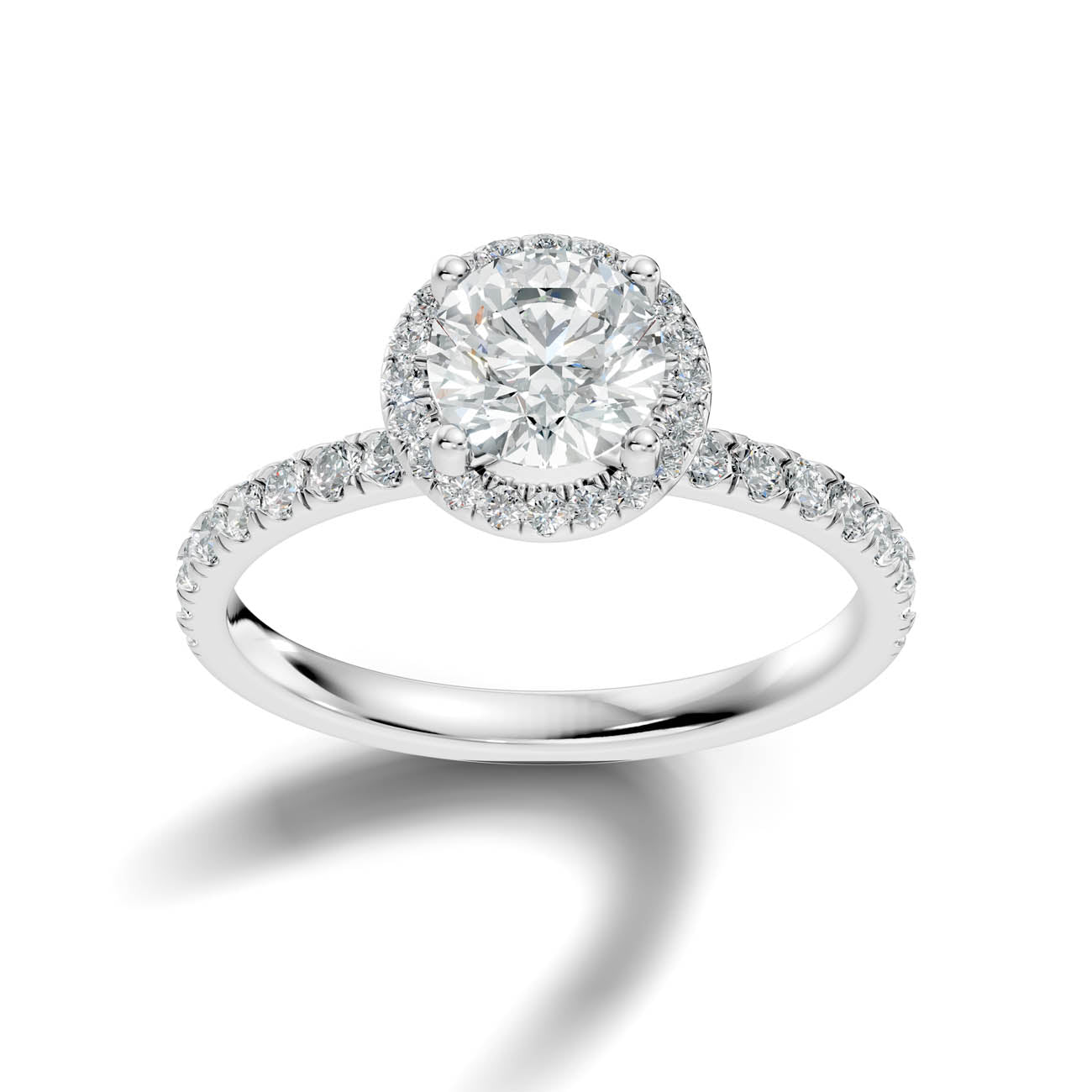 .50-1.50 Ct. Round Brilliant Halo Diamond Ring with Diamond Band (ja17-a)