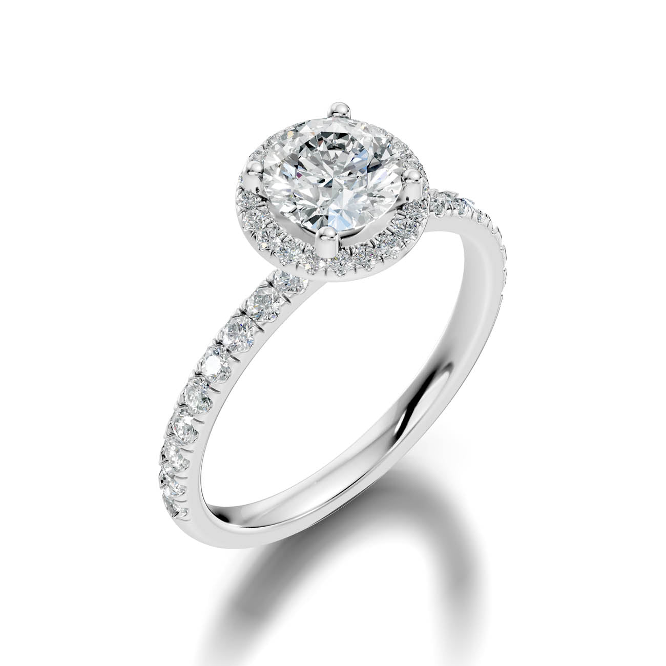 .50-1.50 Ct. Round Brilliant Halo Diamond Ring with Diamond Band (ja17-a) 5