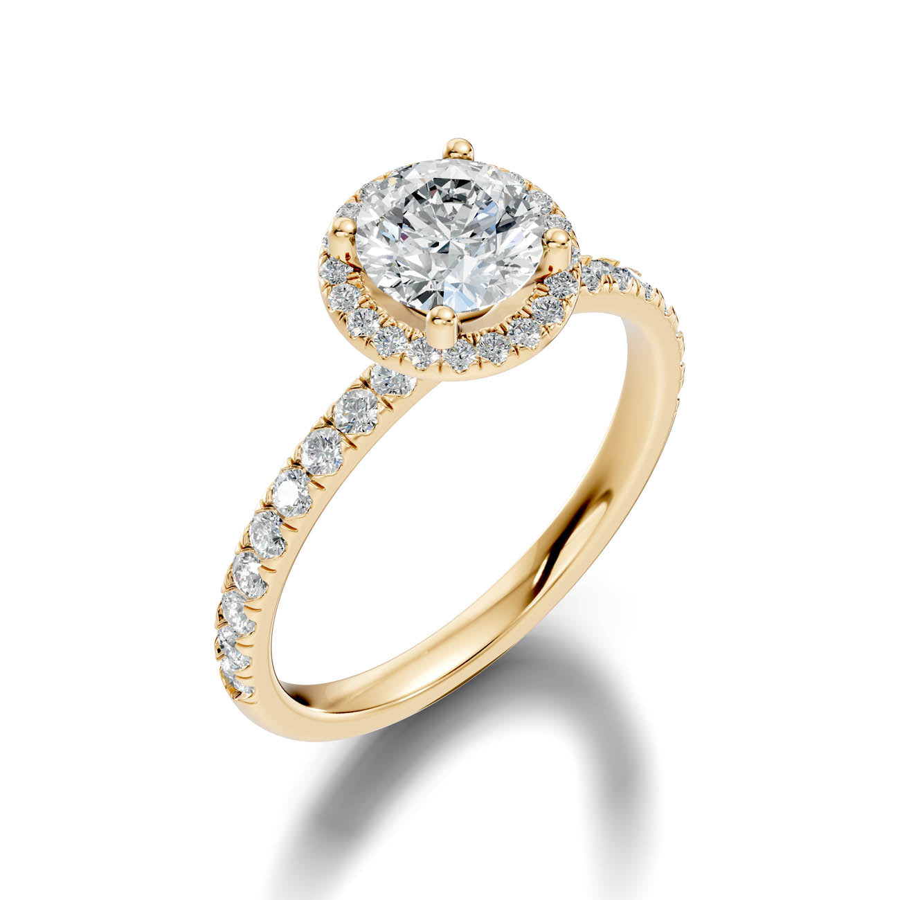 .50-1.50 Ct. Round Brilliant Halo Diamond Ring with Diamond Band (ja17-a)