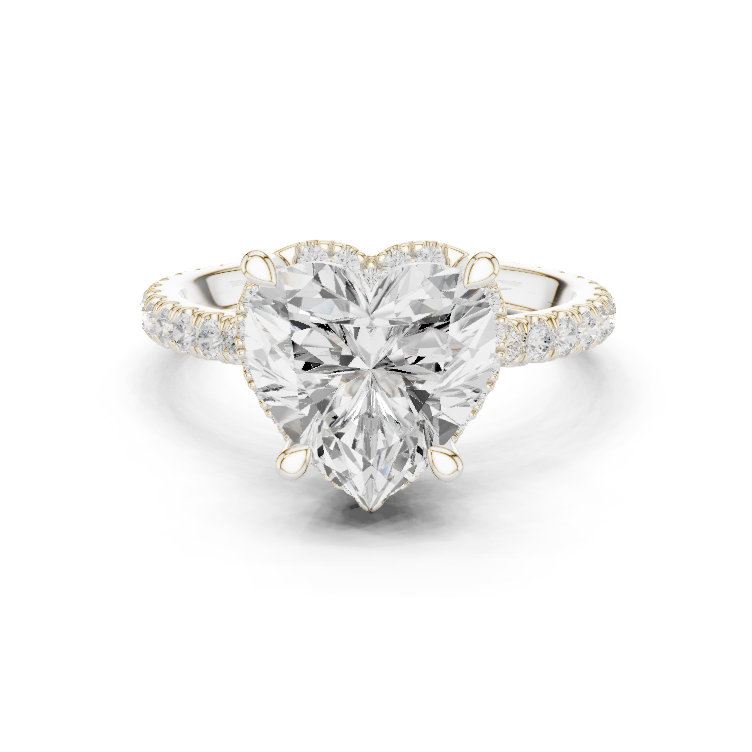 4.20 Ct. Heart Cut Diamond Halo Pavé Ring (DDLR-172-HR)