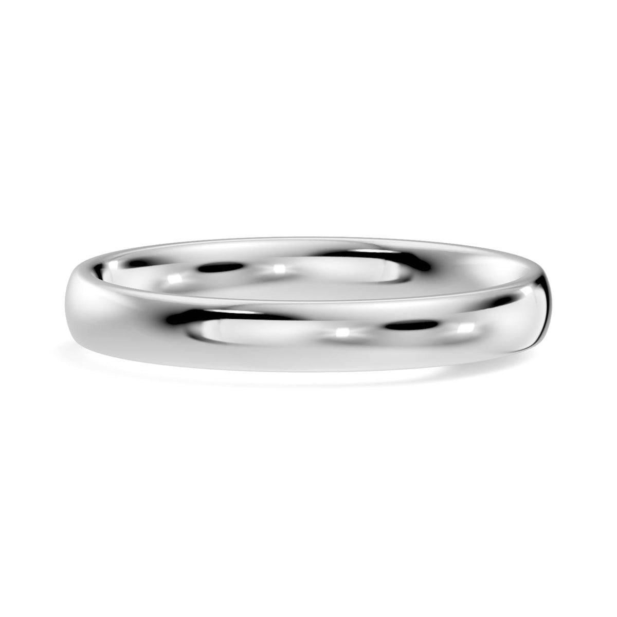 Traditional Wedding Band with Rounded High-Polish Finish (TBW-3MM) 11
