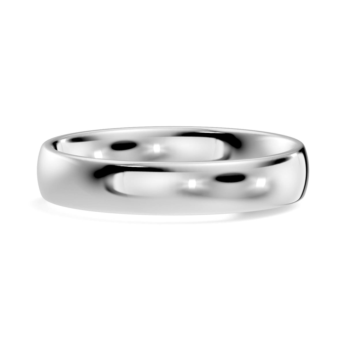 Traditional Wedding Band with Rounded High-Polish Finish (TBW-4MM) 11