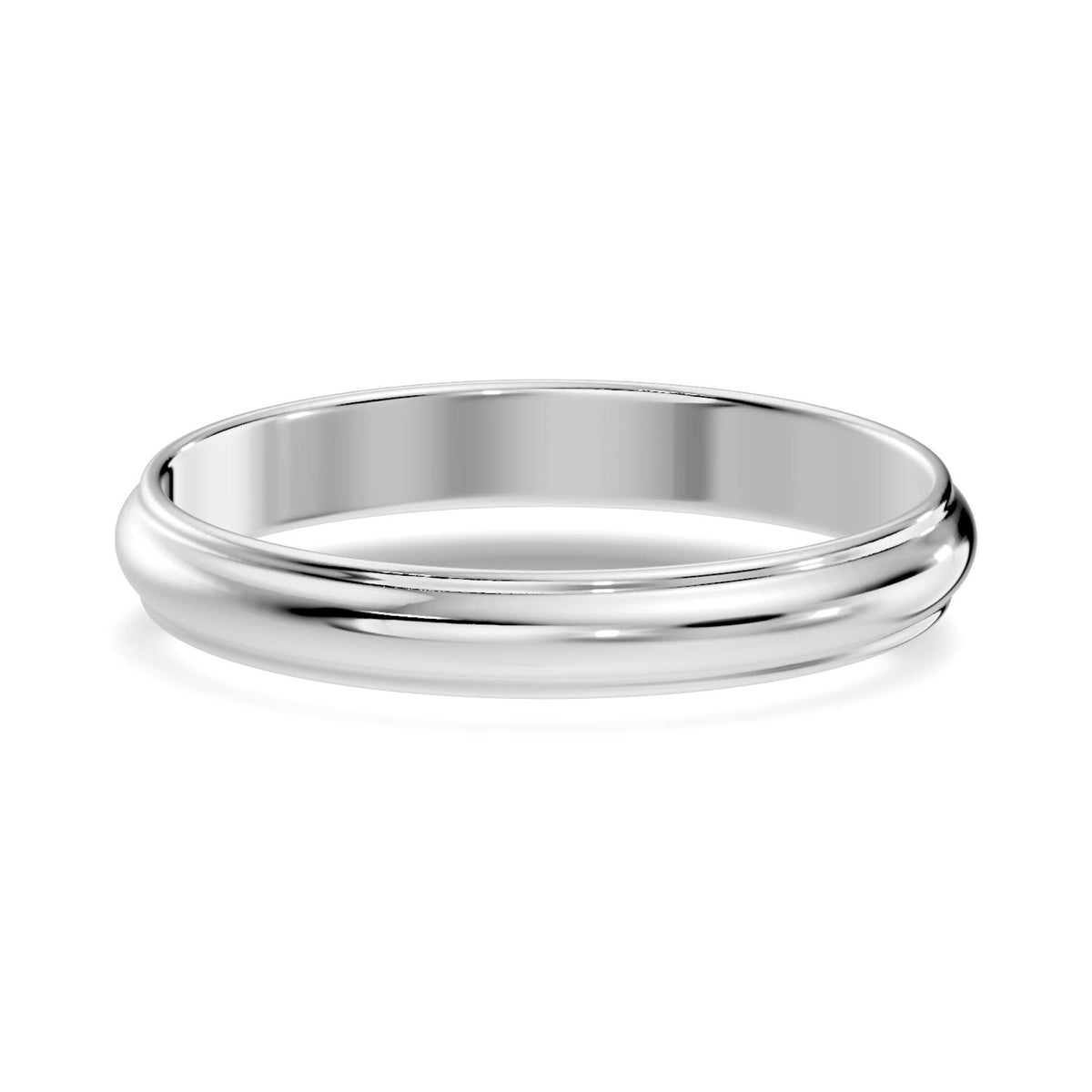 Classic Half-Round Wedding Band with Polished Comfort Fit Design (HREW300) 12