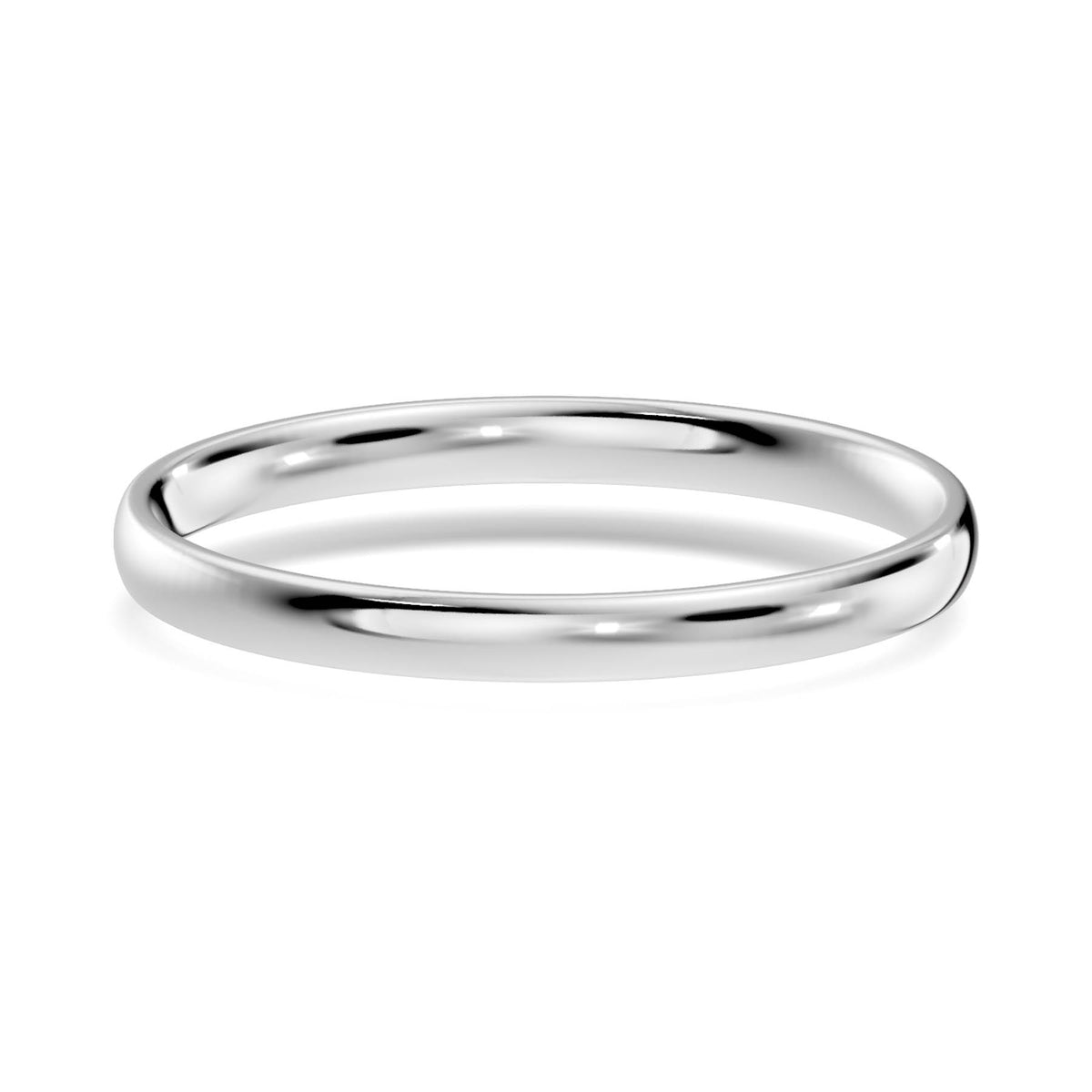 Traditional Wedding Band with Rounded High-Polish Finish (TBW-2MM) 12